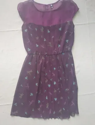 Vestido morado estampado libélulas