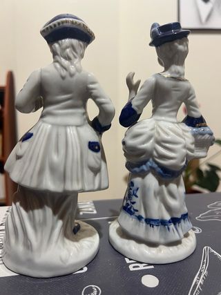 Pareja Figuras Porcelana Época