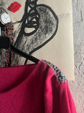 Maglione fucsia 90% lana