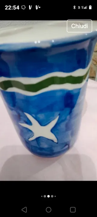 Servizio bagno ceramica 6 pezzi dipinto a mano