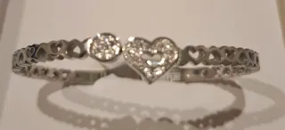 Pulsera Lotus Corazones y Circonitas