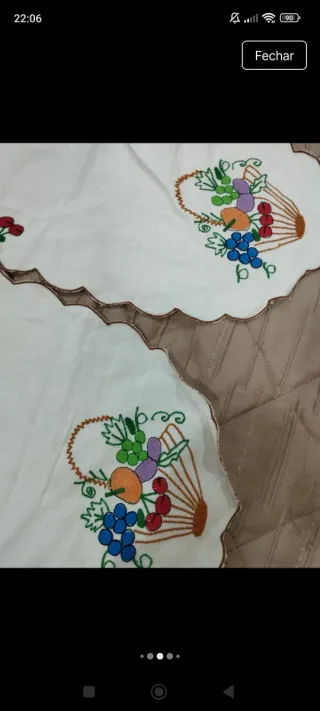 4 Panos Bordados Cestas de Fruta