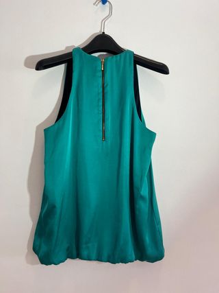 Blusa cuello Halter Zara Turquesa Talla M