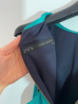 Blusa cuello Halter Zara Turquesa Talla M