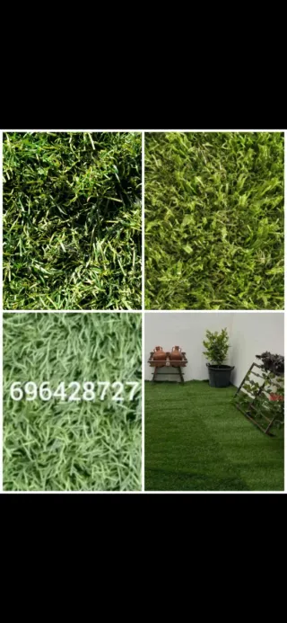 Césped artificial verde