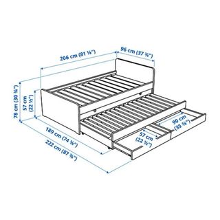 Cama nido blanca Ikea con 2 colchones y estanteria