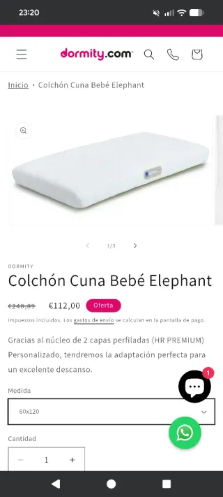 Colchón Cuna Bebé Elephant Dormity