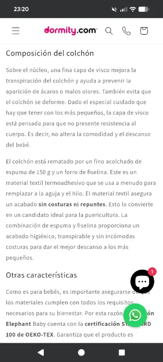 Colchón Cuna Bebé Elephant Dormity