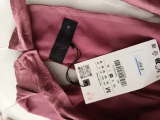 Vestido largo combinado satinado Zara talla M