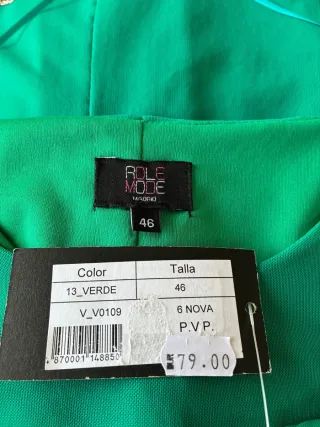 Vestido verde fiesta con flecos