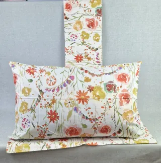 Parure lenzuola matrimoniali percalle cotone fiori