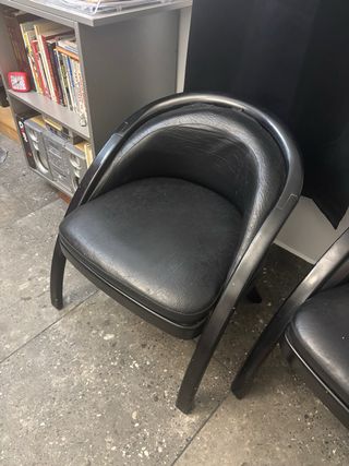 Silla Vintage Piel Negra