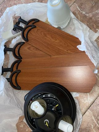 Ventilador de techo LED madera y negro