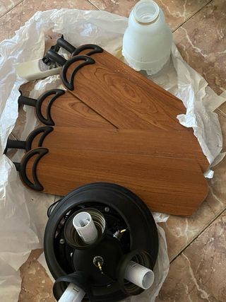 Ventilador de techo LED madera y negro