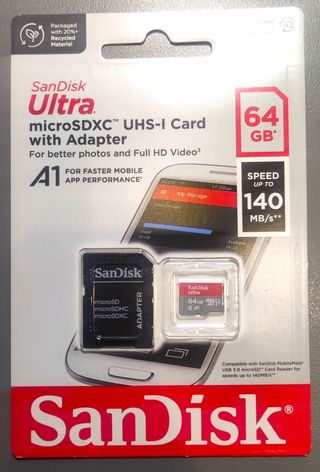 Tarjeta SanDisk Ultra microSDXC 64GB A1 +Adaptador