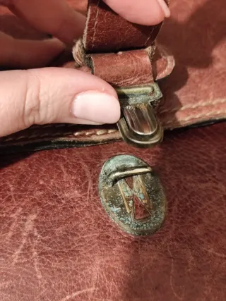 Maletín de cuero auténtico marrón