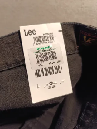 Pantalón Vaquero Lee Gris/Negro Talla 52 XXXL Nuev