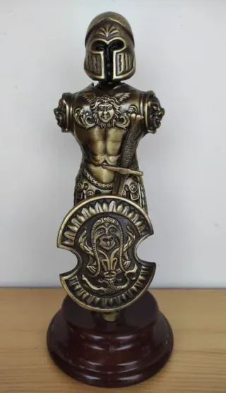 Busto Guerrero Griego Bronce + Espada