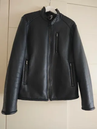 Cazadora Biker con borrego Hombre