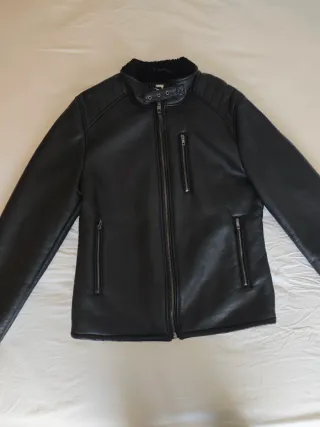 Cazadora Biker con borrego Hombre