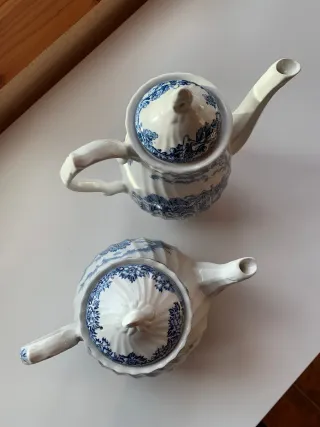 Set di 2 teiere in ceramica inglese blu