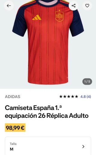 Camiseta Adidas España Mundial 2026 talla M