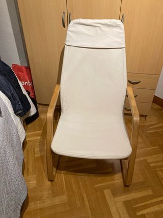 Hamaca de tela y madera beige