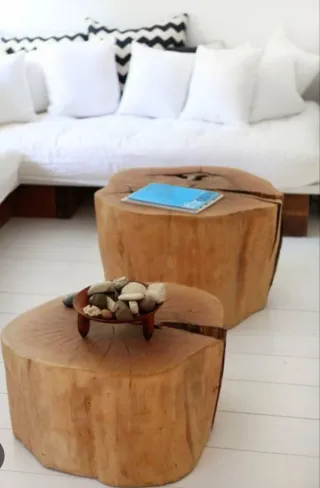 Troncos de pino para mesas/taburetes