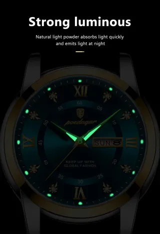 Reloj Poedagar Hombre Azul y Dorado