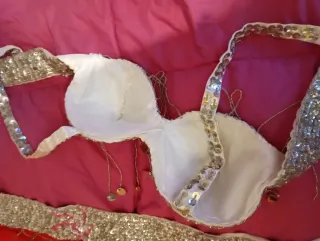 Traje Danza Vientre Egipto Rojo/Plata