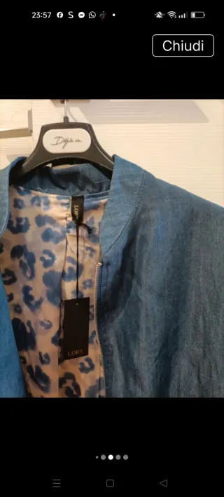 Giubbino donna Chambray cotone tg. unica