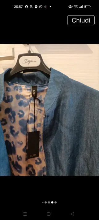 Giubbino donna Chambray cotone tg. unica