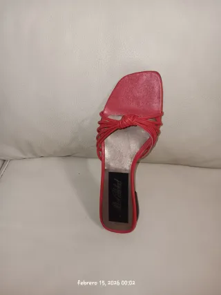 Sandalias Piel Talla 37 Roja