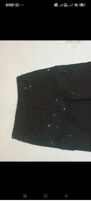 Pantaloni cargo neri glitter argento