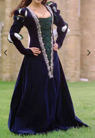 Disfraz Medieval Renacentista Azul/Verde Talla:42