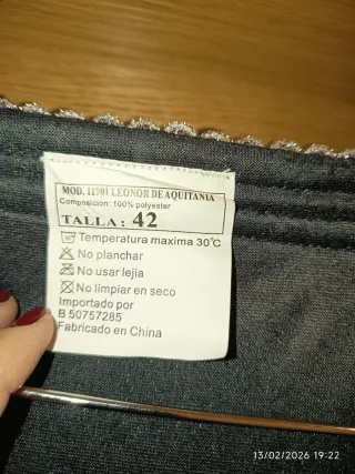 Disfraz Medieval Renacentista Azul/Verde Talla:42