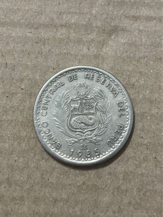 Moneda 1 Inti Perú 1985 Miguel Grau