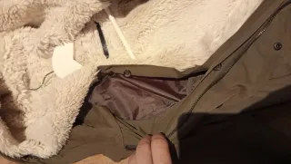 Parka Mango Talla S verde forro polar