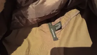 Parka Mango Talla S verde forro polar