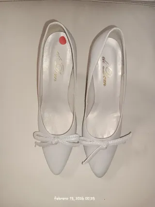 Zapatos de tacón piel beige talla 35