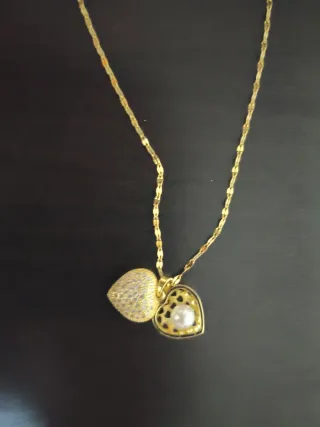 Collar Corazón Dorado con Circonitas