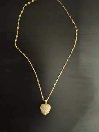 Collar Corazón Dorado con Circonitas