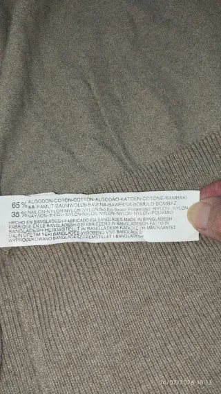 Chaleco Zara Largo Punto Talla L Algodón