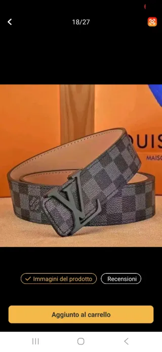 Cintura Louis Vuitton Grigia