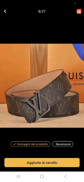 Cintura Louis Vuitton Grigia