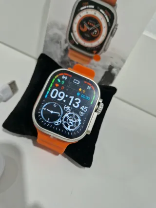 Smartwatch Bluetooth Laranja e Prata