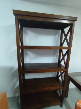 2 libreros Madera Castaño Macizo 2m Alto x 1m Anc