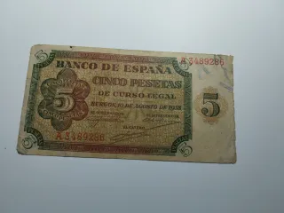 5 Pesetas Banco de España 1938