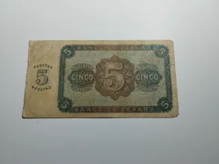 5 Pesetas Banco de España 1938