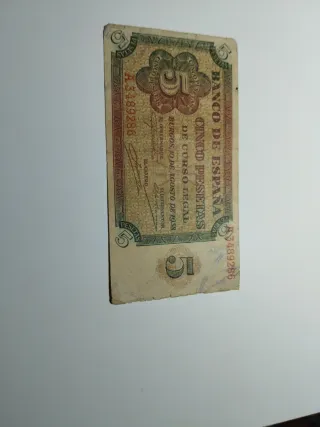 5 Pesetas Banco de España 1938